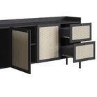 Balcão Buffet 1830mm Oslo Cor Nero Base Madeira Preta