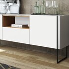 Balcão Buffet 2 Portas 1 Gaveta Estilo Industrial Vesta Branc