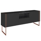 Balcão Buffet 2 Portas 1 Gaveta Estilo Industrial Vesta Preto