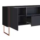 Balcão Buffet 2 Portas 1 Gaveta Estilo Industrial Vesta Preto