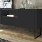 Balcão Buffet 2 Portas 1 Gaveta Estilo Industrial Vesta Preto