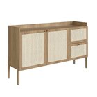 Balcão Buffet 2 Portas 2 Gavetas 139cm Palhinha Pé Madeira Ha