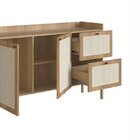 Balcão Buffet 2 Portas 2 Gavetas 139cm Palhinha Pé Madeira Ha