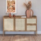 Balcão Buffet 2 Portas 2 Gavetas 139cm Palhinha Pé Madeira Ha