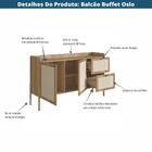 Balcão Buffet 2 Portas Oslo Artesano 139 Cm (largura) Mdp Han