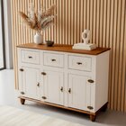 Balcão Buffet 3 Gavetas 3 Portas 130cm Madeira Maciça Tampo B