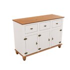 Balcão Buffet 3 Gavetas 3 Portas 130cm Madeira Maciça Tampo B