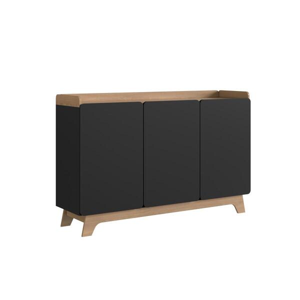 Balcão Buffet 3 Portas 150cm John - Preto