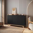 Balcão Buffet 3 Portas 150cm John - Preto