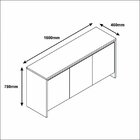 Balcão Buffet 3 Portas 1 Gaveta 160cm Madrid Cedro/off White