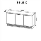 Balcão Buffet 3 Portas 1 Gaveta Bb2610 Tecnomobili Capuccino