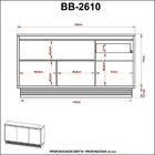 Balcão Buffet 3 Portas 1 Gaveta Bb2610 Tecnomobili Capuccino