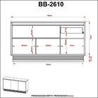 Balcão Buffet 3 Portas 1 Gaveta Bb2610 Tecnomobili Natural