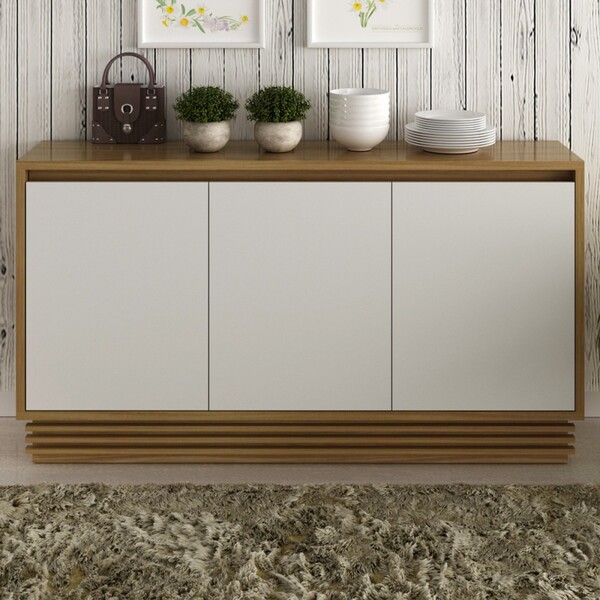 Balcão Buffet 3 Portas 1 Gaveta Natural/off White Bb2610 - Te