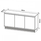 Balcão Buffet 3 Portas 1 Gaveta Natural/off White Bb2610 - Te