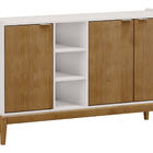 Balcão Buffet 3 Portas 3 Nichos Milão - Off White/freijó