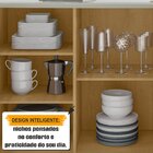 Balcão Buffet 3 Portas 5 Prateleiras Diamante Com Tampo Semi