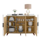 Balcão Buffet 3 Portas 5 Prateleiras Diamante Com Tampo Semi