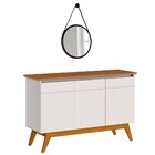Balcão Buffet 3 Portas Classic Com Espelho Adnet Hi01 Off Whi