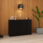 Balcao Buffet 3 Portas Preto Sala De Jantar - Estilo E Funcio