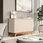 Balcao Buffet 3 Portas Ripado 1,36 Flora Perola