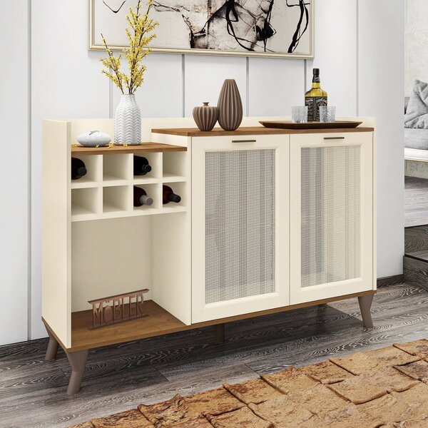 Balcão Buffet 8 Lugares Para Garrafas 2 Portas 1 Nicho Belafl