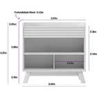 Balcão Buffet 90cm 2 Portas 1 Gaveta Ripada Paula L06 Freijó/
