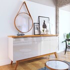 Balcão Buffet Aparador 4 Portas Classic I04 Off White/nature