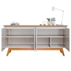 Balcão Buffet Aparador 4 Portas Classic I04 Off White/nature