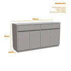 Balcão Buffet Aparador De 150cm Para Sala De Jantar 4 Portas