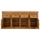 Balcão Buffet Aparador De Madeira Em Cera Com 4 Portas E 4 Ga