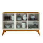 Balcão Buffet Aparador Retrô 3 Portas Rattan Andorra Madeirad