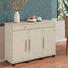 Balcão Buffet Aparador Rubi Com 3 Portas E 1 Gaveta Com Repar