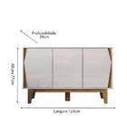 Balcão Buffet Aparador Sala Cozinha Com Prateleira E 3 Portas