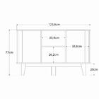 Balcão Buffet Aparador Sala Cozinha Com Prateleira E 3 Portas