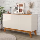 Balcão Buffet Bancada 3 Portas Ares Lux 1,21m Off White Com P