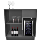 Balcão Buffet Bar Bancada Para Embutir Adega 8 Garrafas - Café