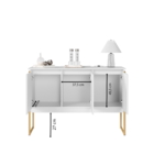 Balcão Buffet Bolzano Branco Dourado