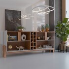 Balcão Buffet Canela 4 Portas Com Adega Off White/cedro - Pan