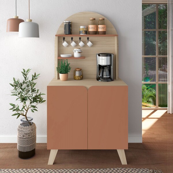 Balcão Buffet Cantinho Do Café Bali Naturale/terracota - Pnr