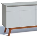 Balcão Buffet Classic Com Espelho Adnet Hi01 Branco Acetinado