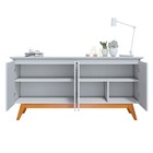 Balcão Buffet Classic Com Espelho Adnet Hi01 Branco Acetinado