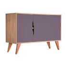 Balcão Buffet Com 3 Portas Carvalho E Cinza Claro