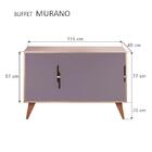 Balcão Buffet Com 3 Portas Carvalho E Cinza Claro