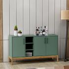 Balcão Buffet Com 3 Portas E Nichos Em Madeira Maciça Milão V