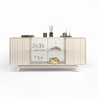 Balcão Buffet Com Espelho 4 Portas Facino Dj Móveis