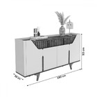 Balcão Buffet Danubio 4 Portas 2 Gavetas Ripado Off White/cin