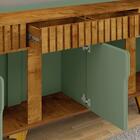 Balcão Buffet Danubio 4 Portas 2 Gavetas Ripado Pistache/natu