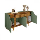 Balcão Buffet Danubio 4 Portas 2 Gavetas Ripado Pistache/natu