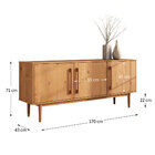 Balcão Buffet Decorativo Hall De Entrada 3 Portas Freijó Tecca